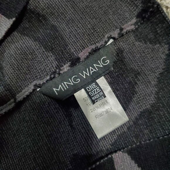 MING WANG Gray Black Rose Floral Professional Cold Wrap Shawl - One Size - Picture 3 of 6